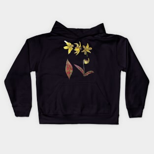 Trout Lily Wildflower Anatomy Kids Hoodie